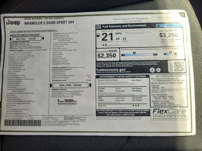 2026 Jeep Wrangler WRANGLER 2-DOOR SPORT