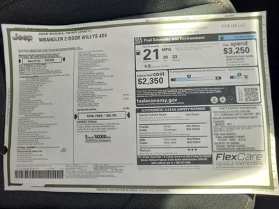 2026 Jeep Wrangler WRANGLER 2-DOOR WILLYS